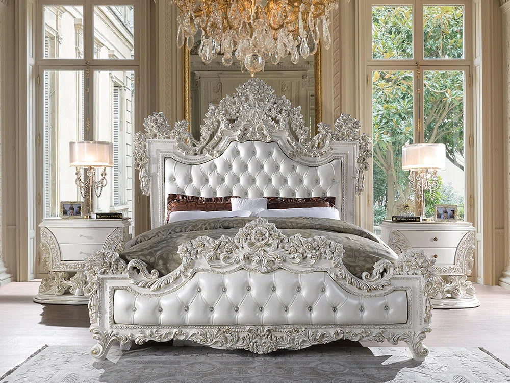 Traditional Luxurious upholstered bed,bed frame,platform bed