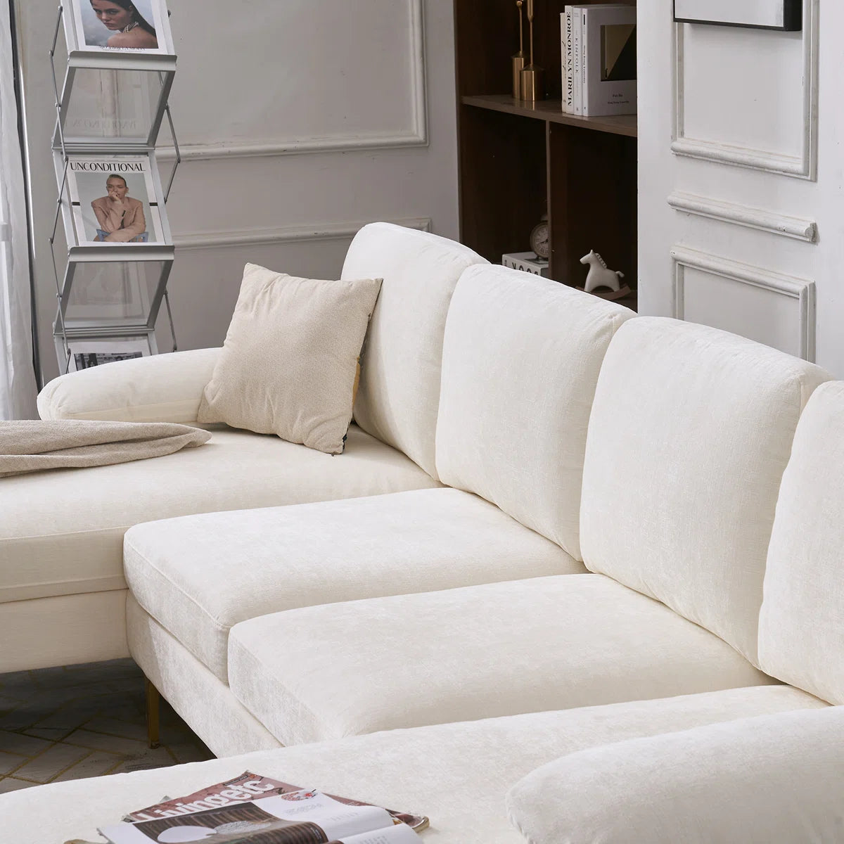 Glam Chenille Upholstered Modular Sectional Sofa