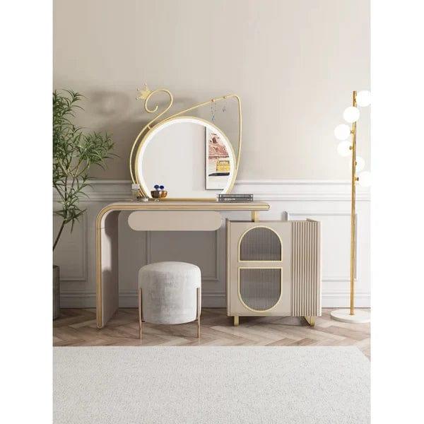 Chloe Vanity with Mirror Vanity wooden dressing table makeup modern corner mirrored dressing table - Ouch Cart