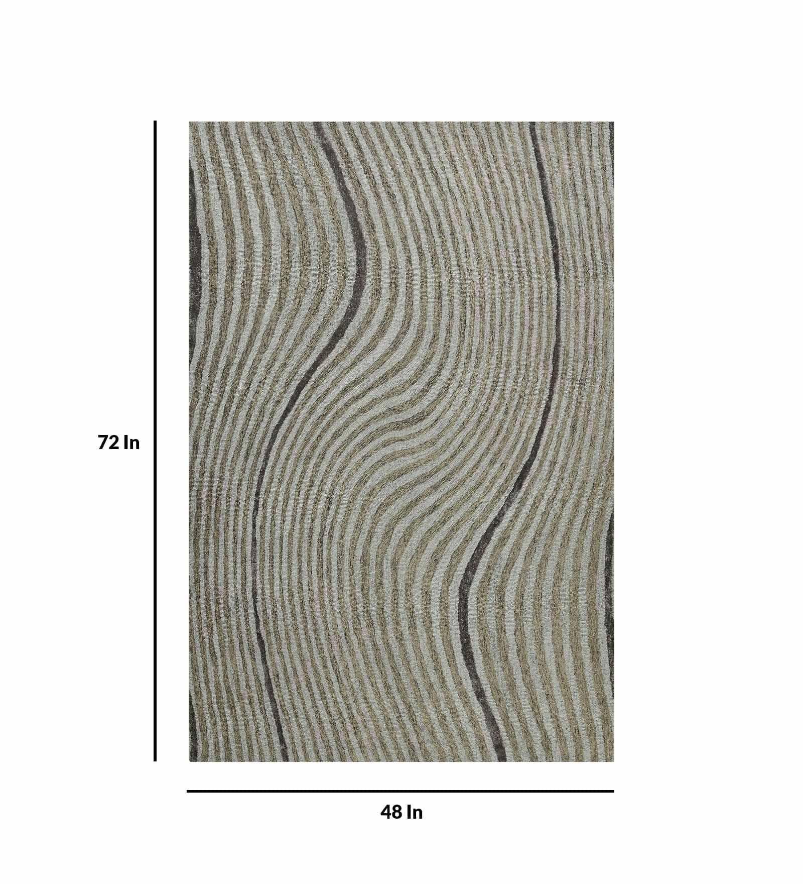 IRON Wool & Viscose Canyan 4x6 Feet Hand-Tufted Carpet - Rug - Ouch Cart