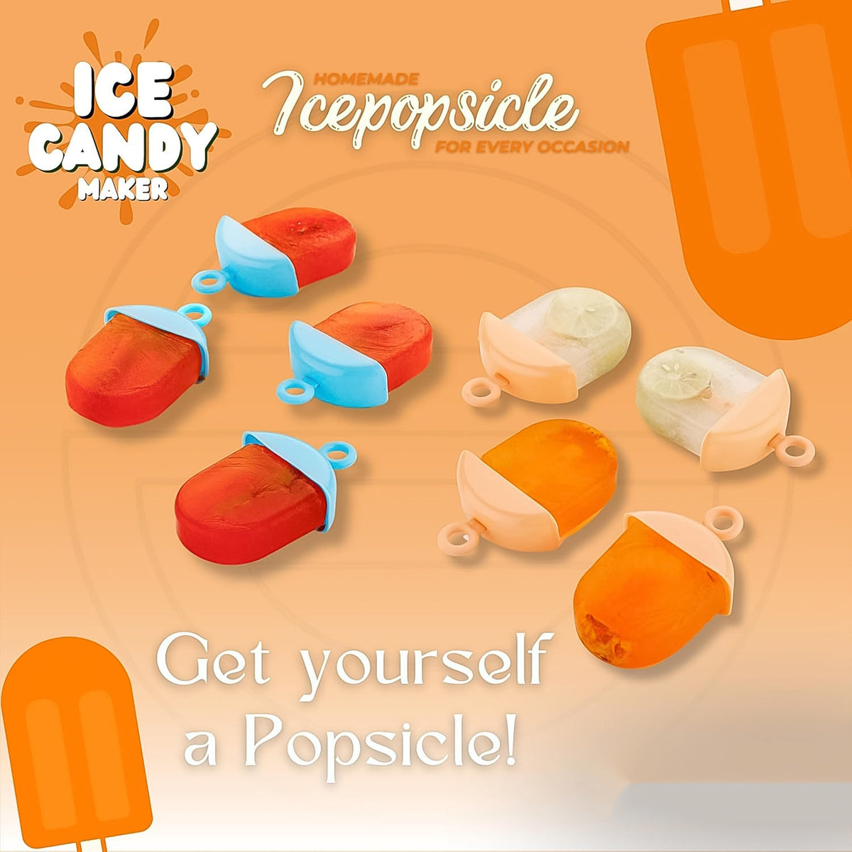 Plastic Ice Candy Maker 4 Compartment Grid Kulfi Candy (1 Pc) Wukusy