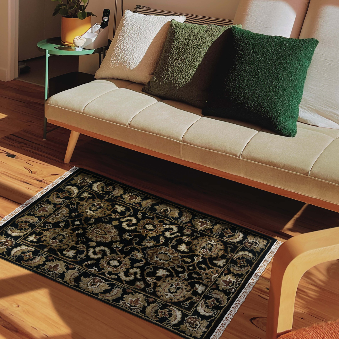Luxor Classic Pattern Hand Knotted Rectangle Anti-Skid Designer Carpet, Prayer Rug For Office Cabins, Small Living Spaces - 2'X3'