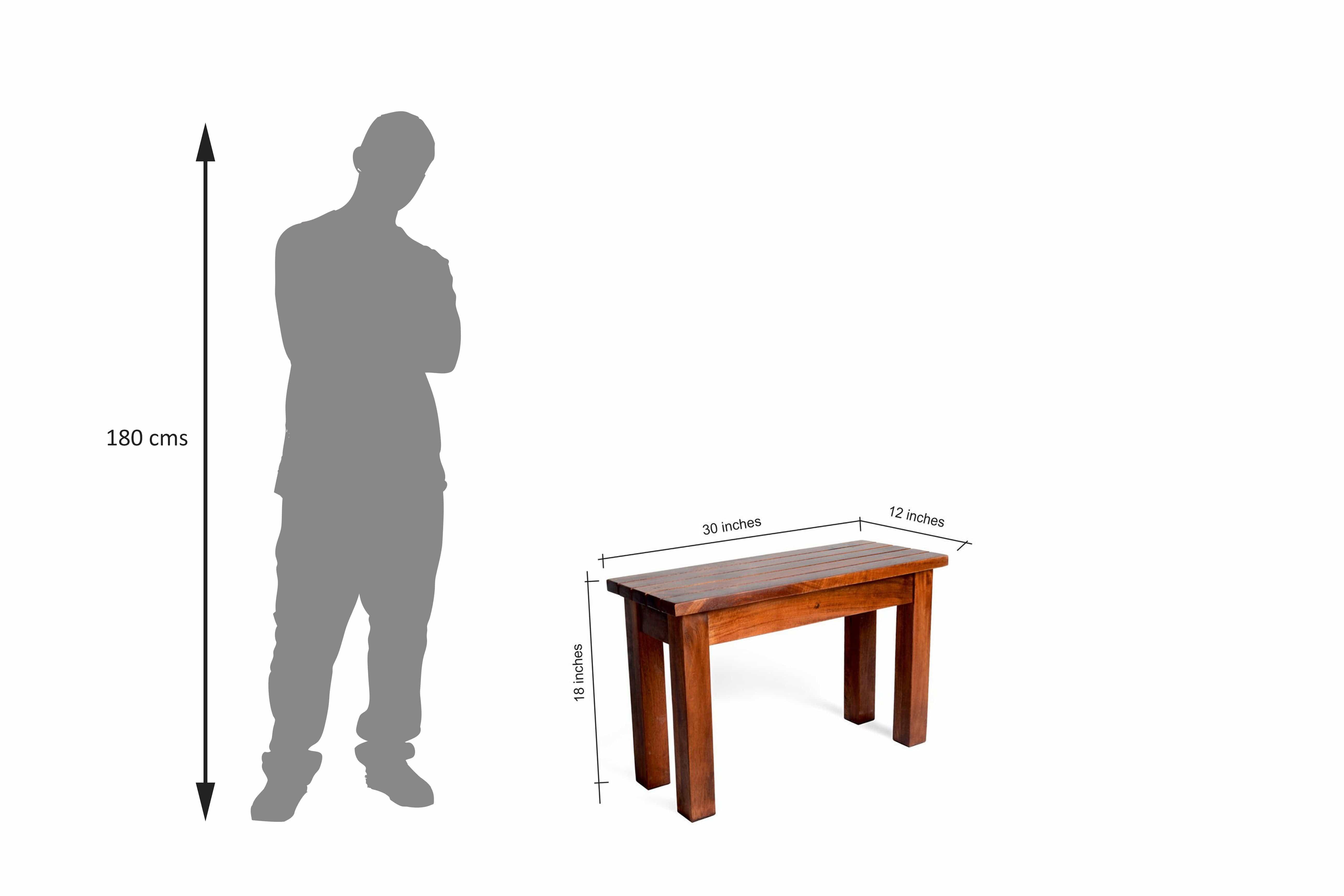 Sheesham Wood Hallway Bench In Honey Finish - Ouch Cart