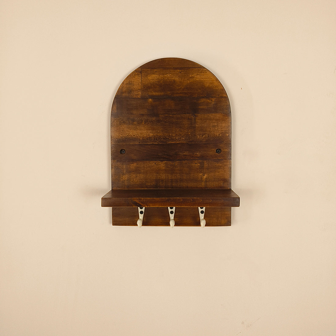 Valencia Wooden Wall Shelf Organiser with Key Holders