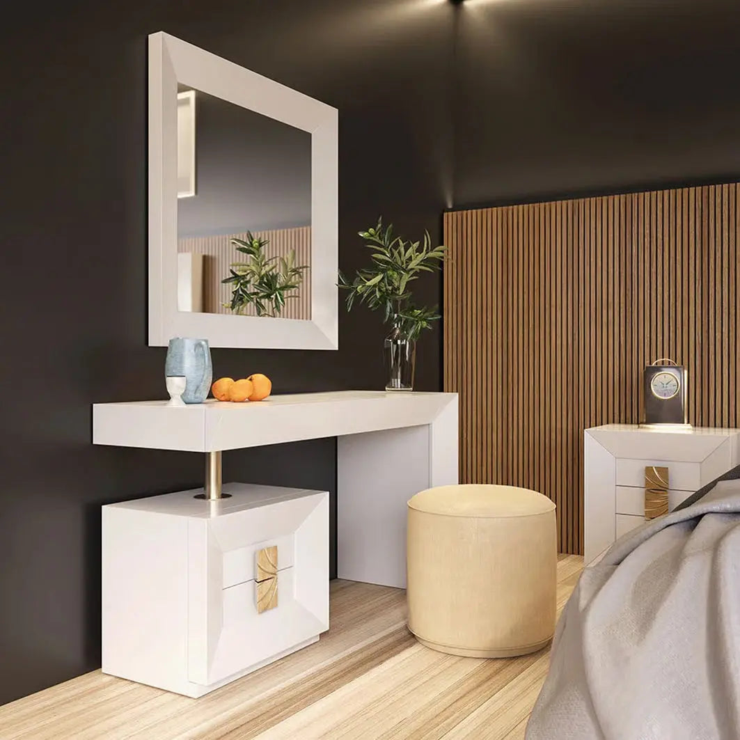 Modern Makeup Vanity Desk – LED Mirror, Storage Drawers & Bedroom Dressing Table-OUCH CART |Dressing table