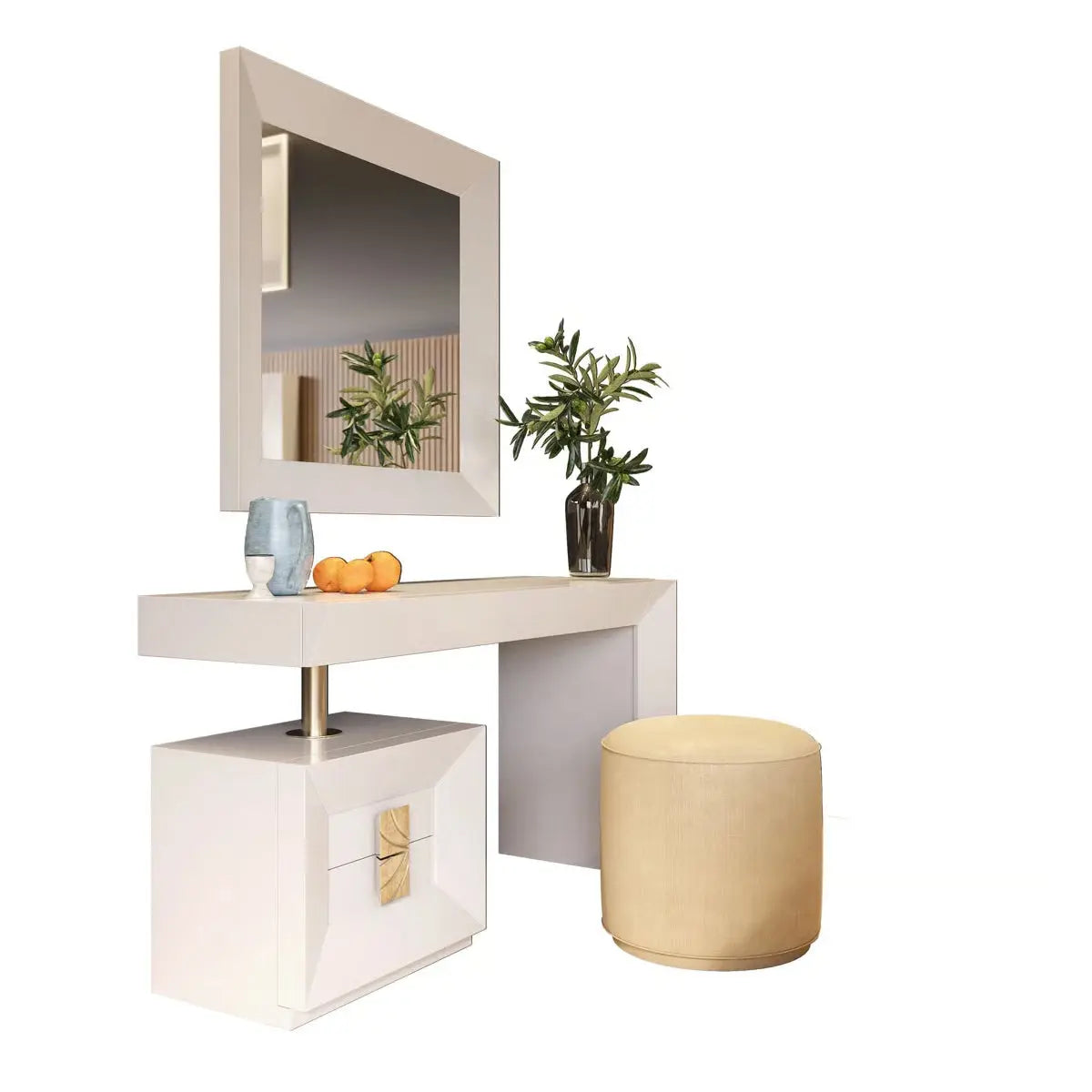 Modern Makeup Vanity Desk – LED Mirror, Storage Drawers & Bedroom Dressing Table
