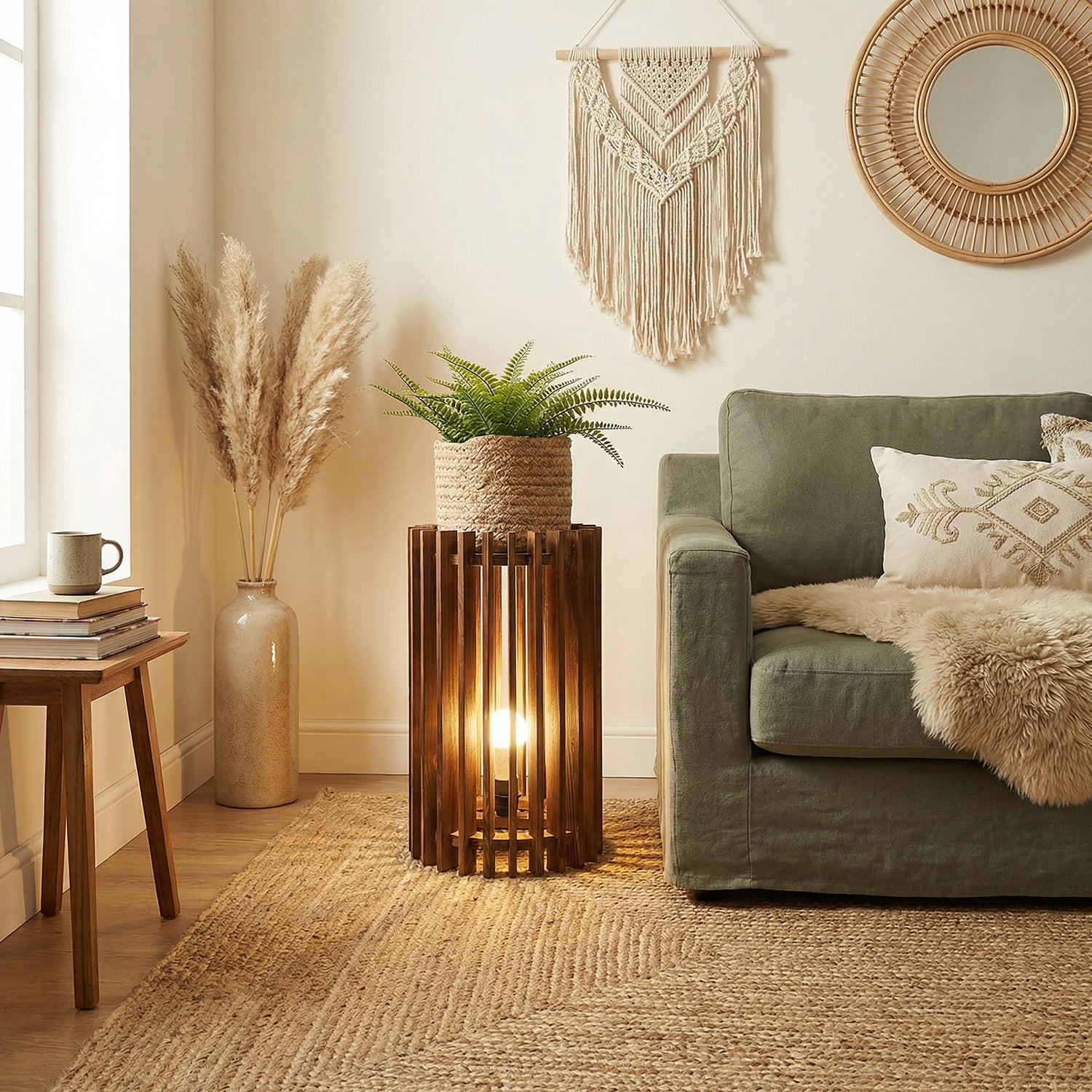 Ventus Sidekick Wooden Floor Lamp (BULB NOT INCLUDED)