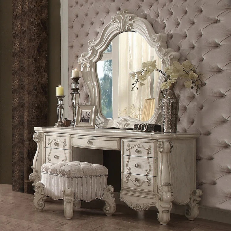 Ouch Cart Luxury Vanity Dressing Table Set with Mirror & Stool OUCH CART