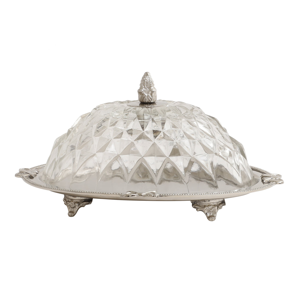 3 Leaf Decorative Silver Platter M.M.I. OVERSEAS