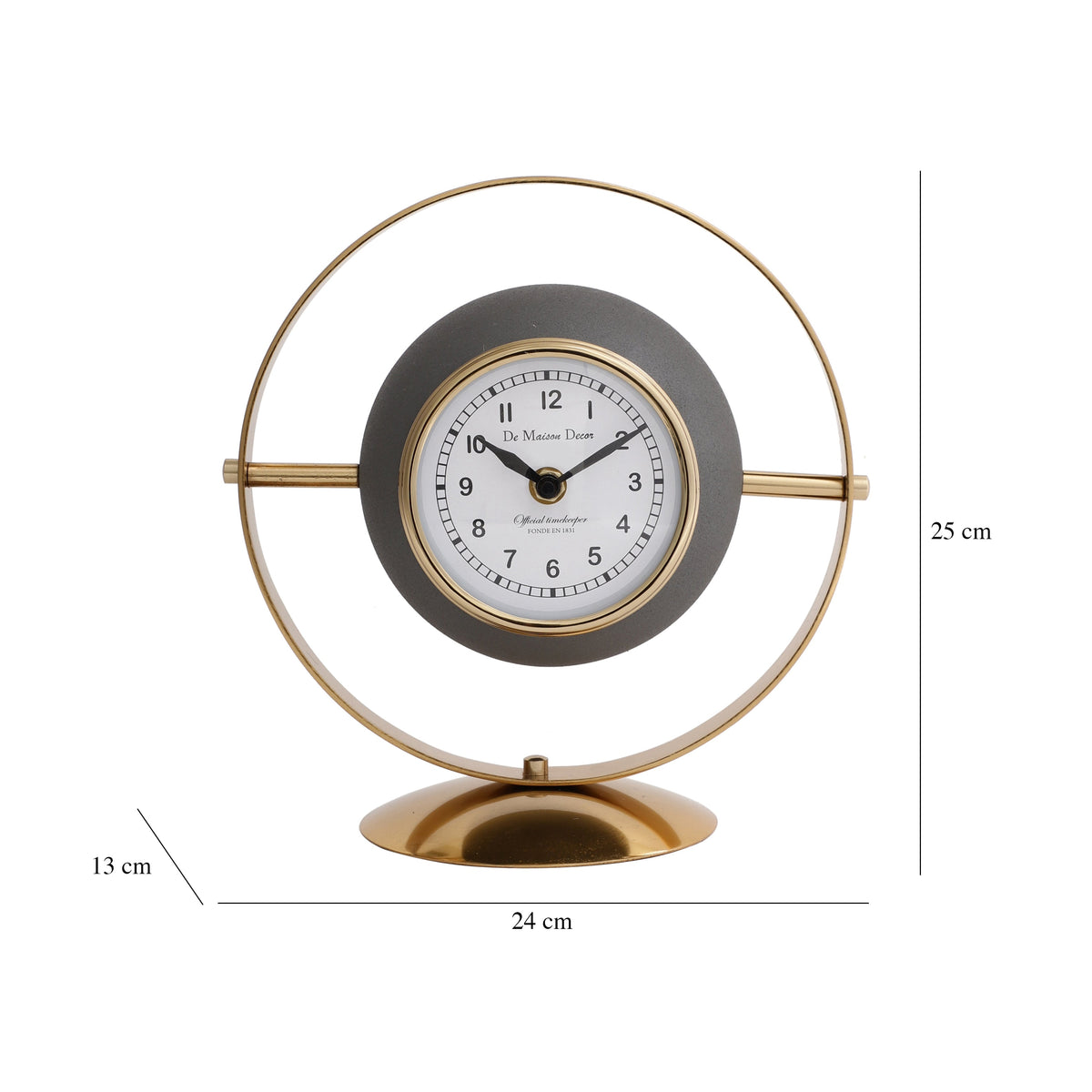 Halo Clock In Ivory Grey & Gold M.M.I. OVERSEAS