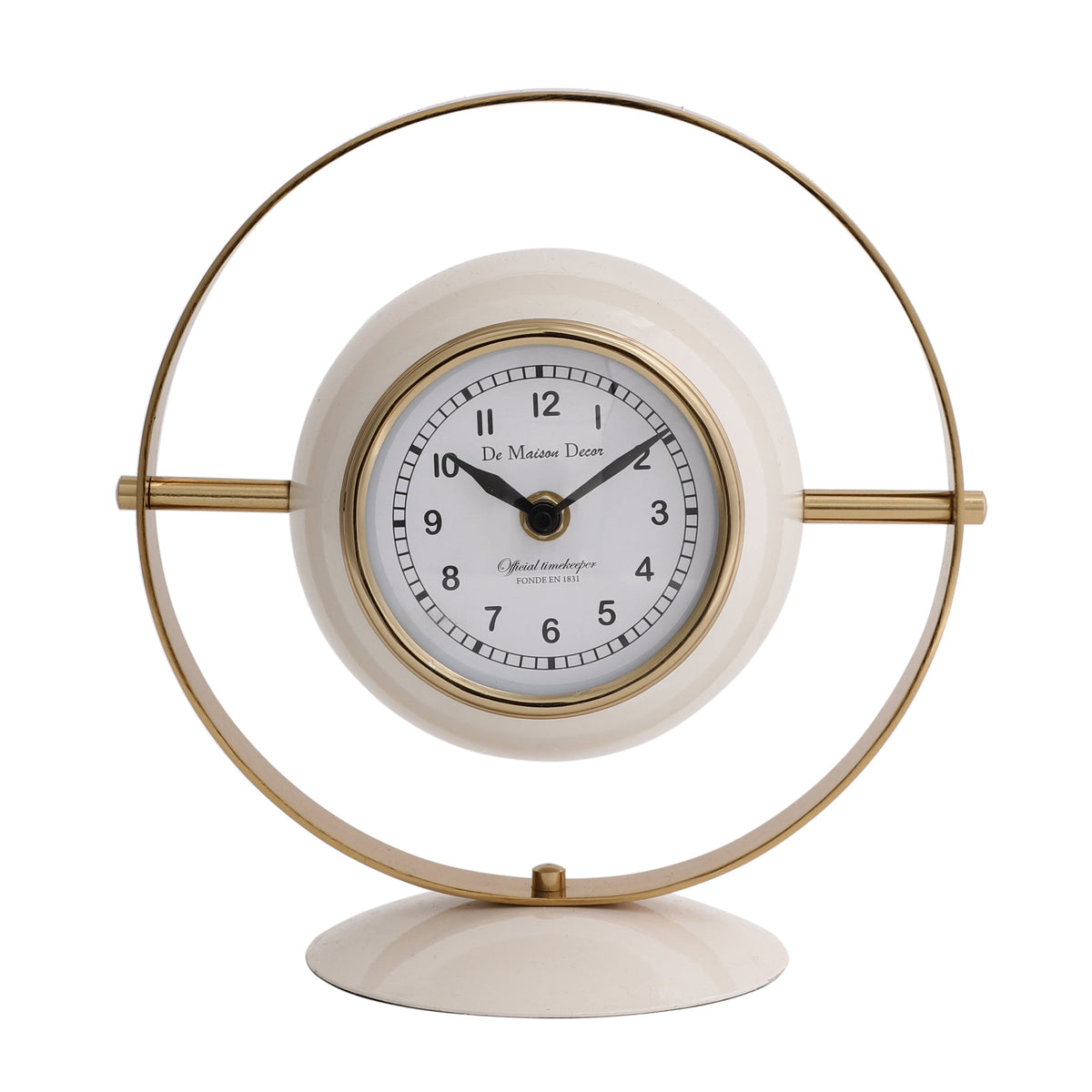 Halo Clock In Ivory White & Gold M.M.I. OVERSEAS