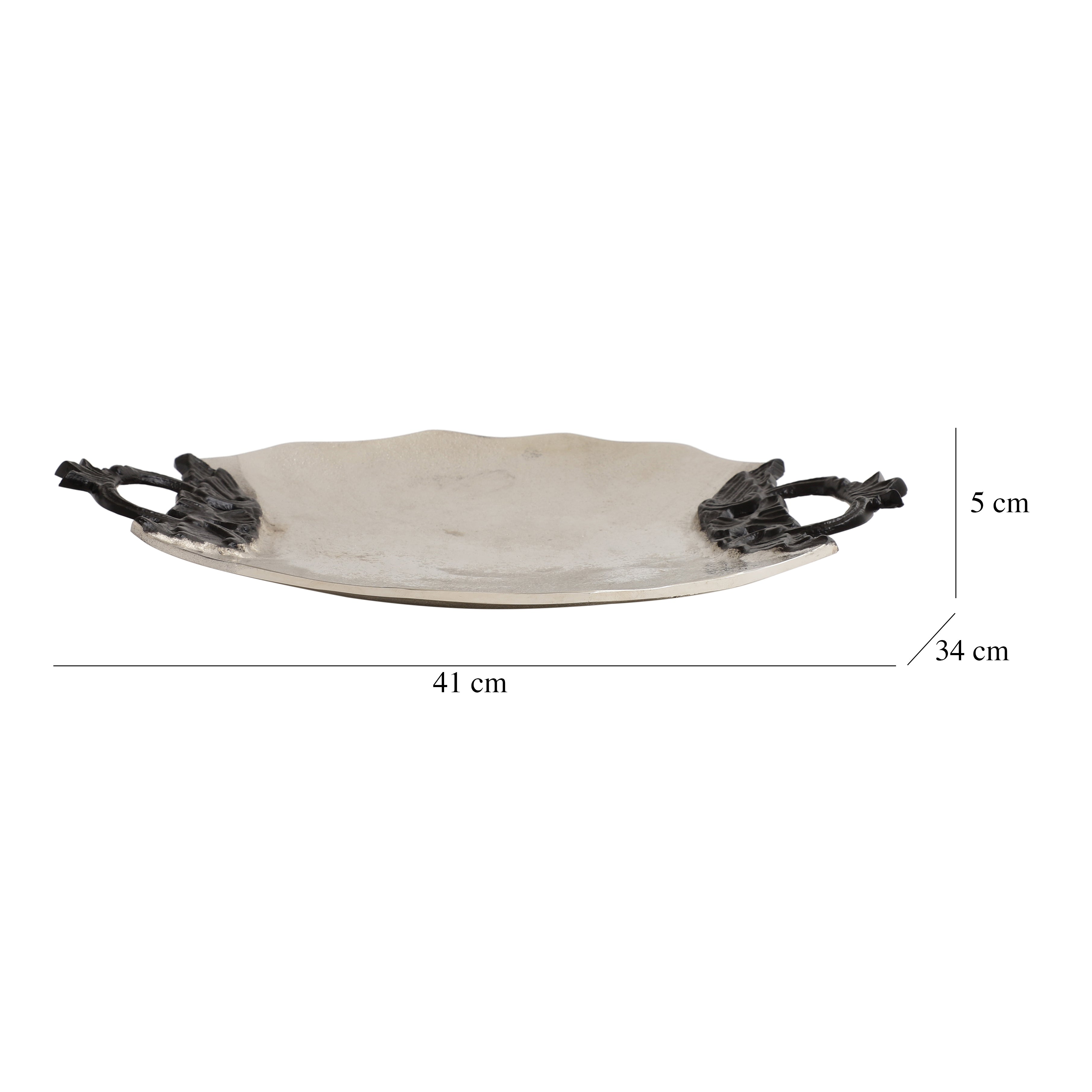 Midas Silver Round Tray ouch cart