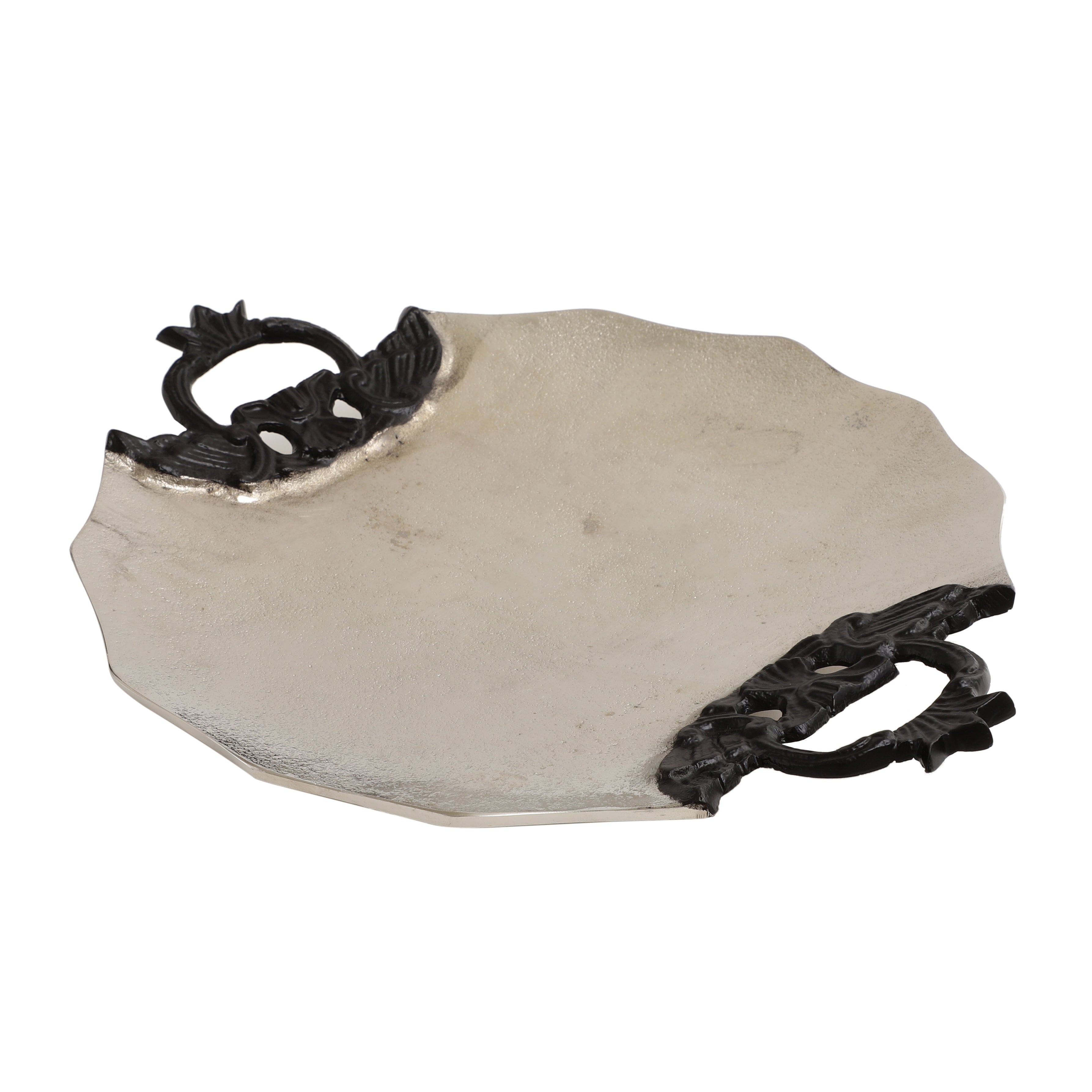 Midas Silver Round Tray ouch cart