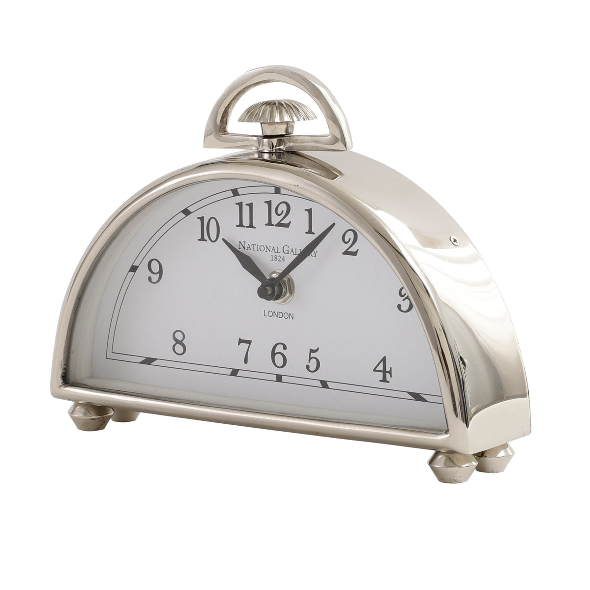 Luna Desk Clock In Silver M.M.I. OVERSEAS