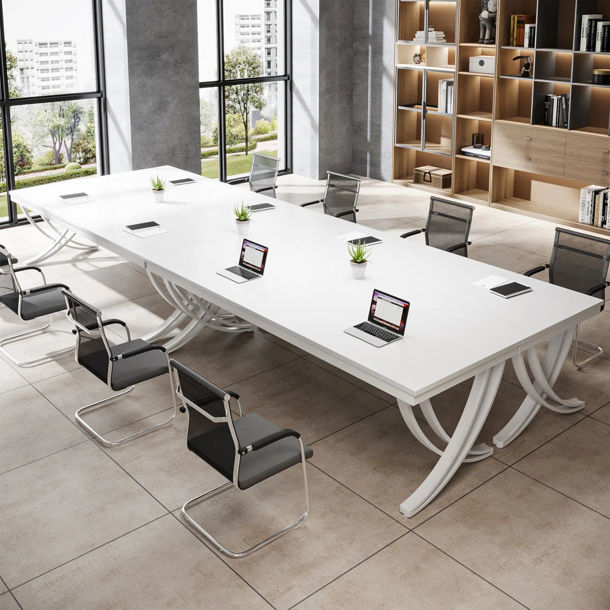 Jaline 78.74'' Rectangle Conference Table (Set of 4)