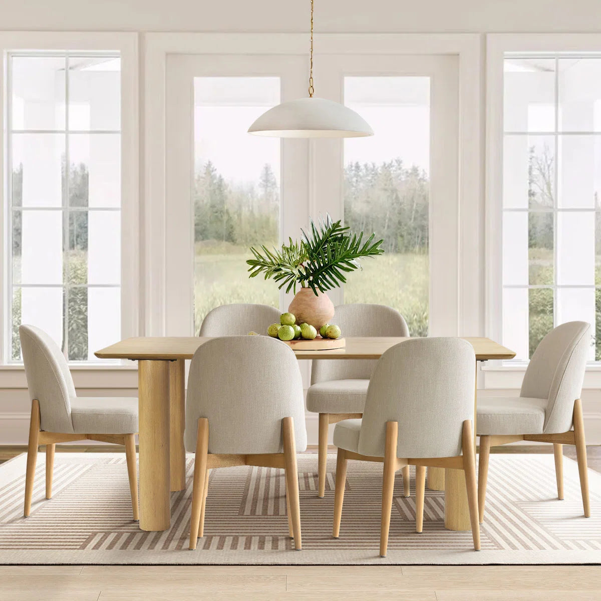 7 - Piece Solid Wood Dining Set - Ouchcart