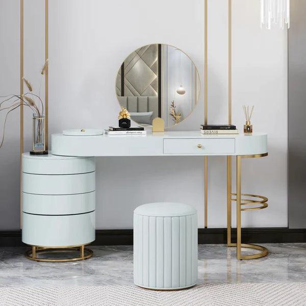 Park LI Wide Vanity with Mirror with stool dressing - Ouch Cart