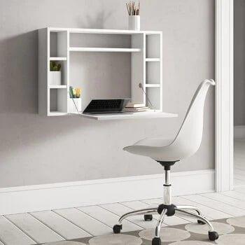 Wall-Mounted Floating Table Laptop Home Office Desk With Drawer - Ouch Cart