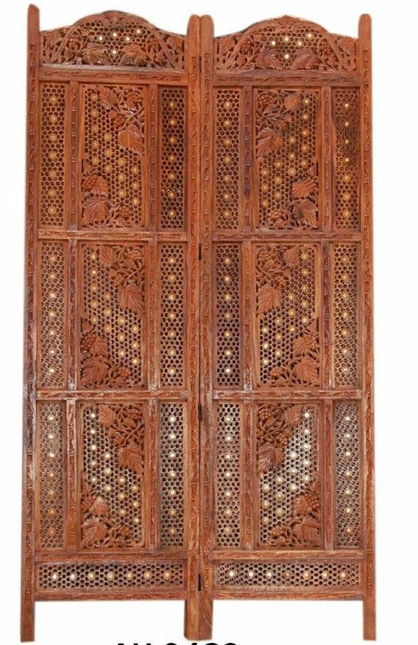 4 Panel Sheesham Wooden Partitions Room Dividers Screen Separators for Living Room Wooden Room Divider Partition Wooden Screen Wooden Separator Home & Kitchen - Ouch Cart