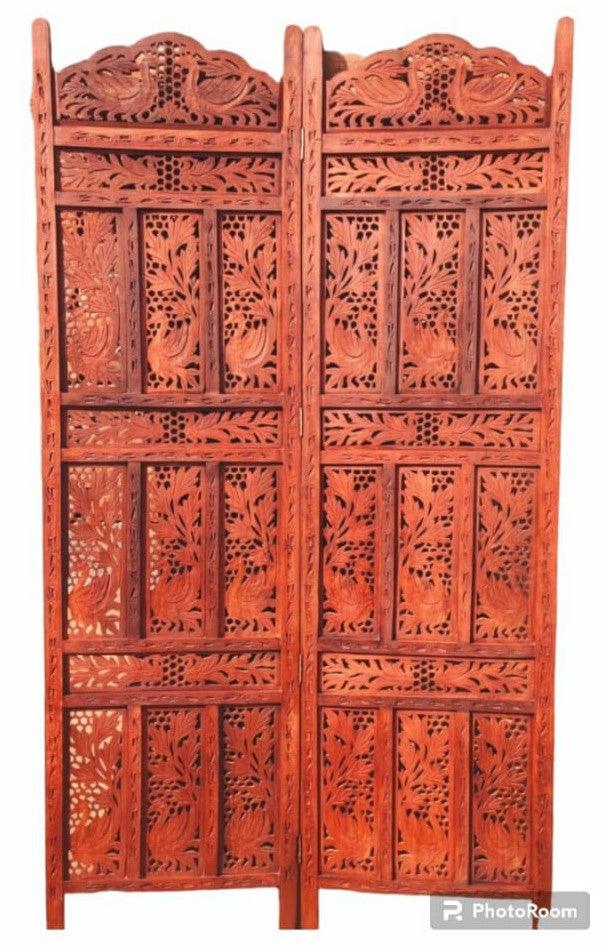 4 Panel Sheesham Wooden Partitions Room Dividers Screen Separators for Living Room Wooden Room Divider Partition Wooden Screen Wooden Separator Home & Kitchen - Ouch Cart