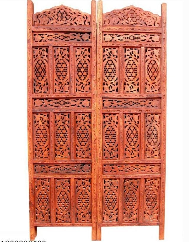 4 Panel Sheesham Wooden Partitions Room Dividers Screen Separators for Living Room Wooden Room Divider Partition Wooden Screen Wooden Separator Home & Kitchen - Ouch Cart
