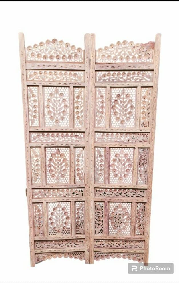 4 Panel Sheesham Wooden Partitions Room Dividers Screen Separators for Living Room Wooden Room Divider Partition Wooden Screen Wooden Separator Home & Kitchen - Ouch Cart