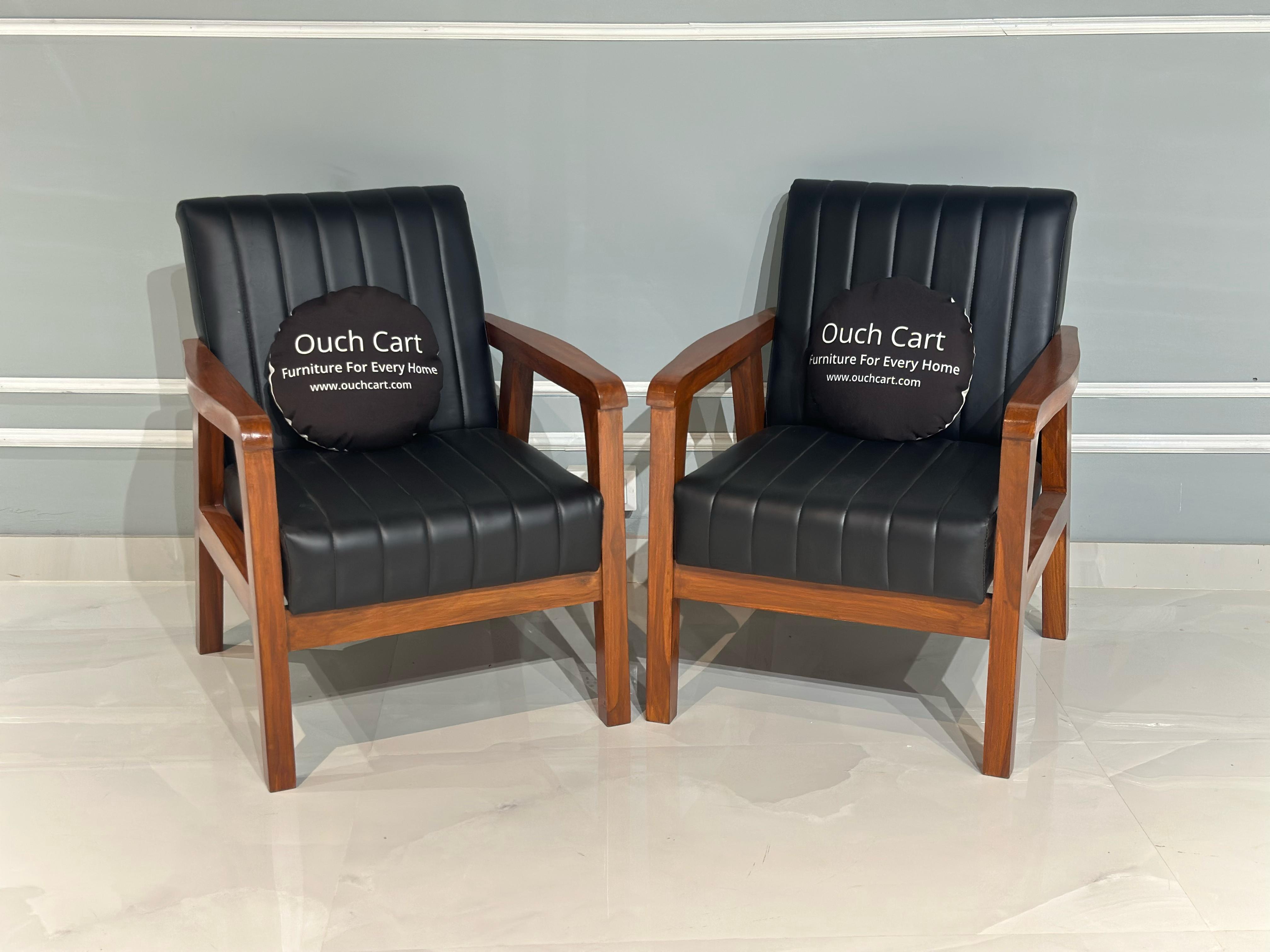 Wooden Arm Accent Chair with Modern Channeled Tufting - Perfect for Your Living Room