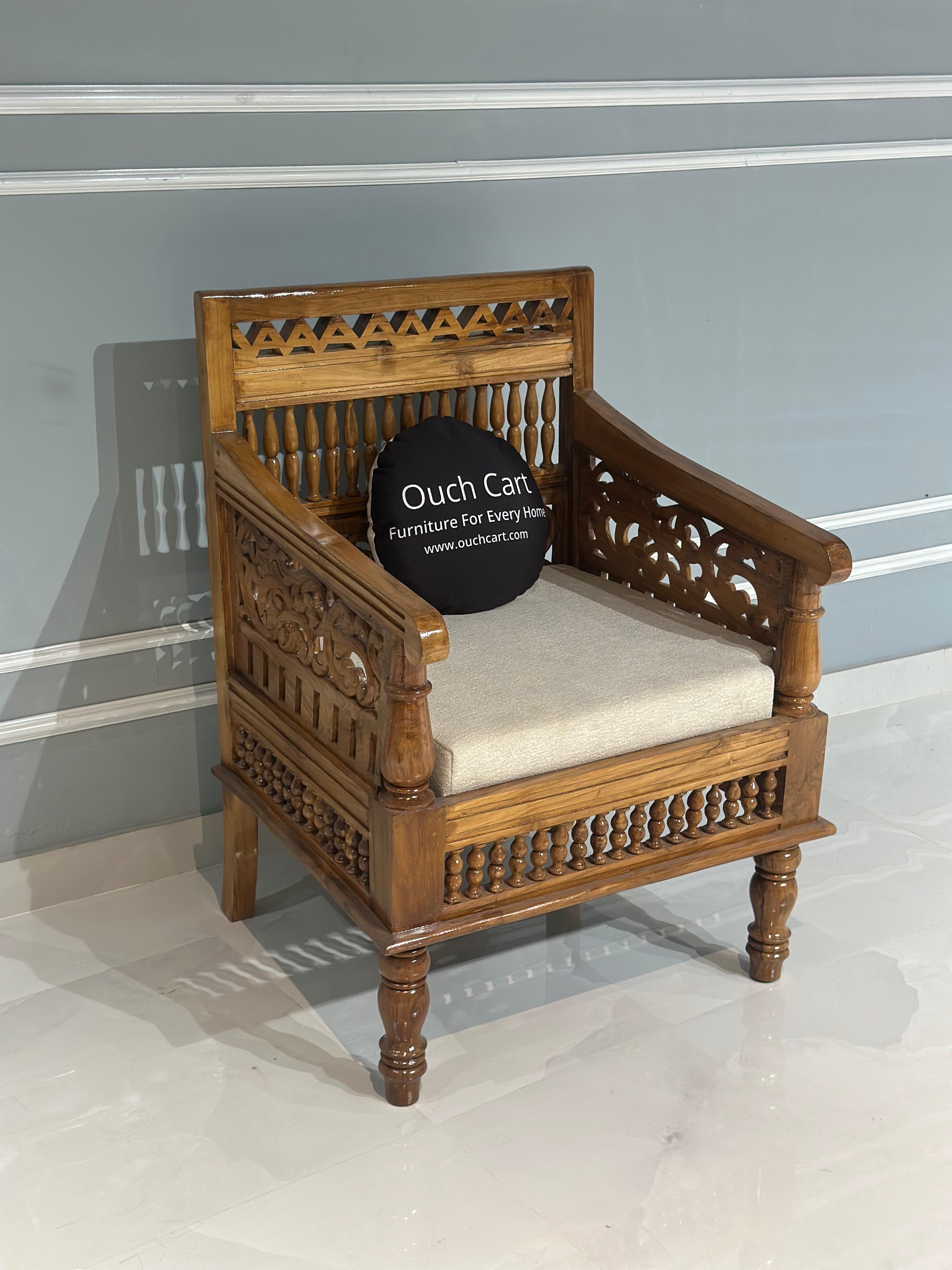Handmade Pure Sheesham Wood Antique Seating Chair