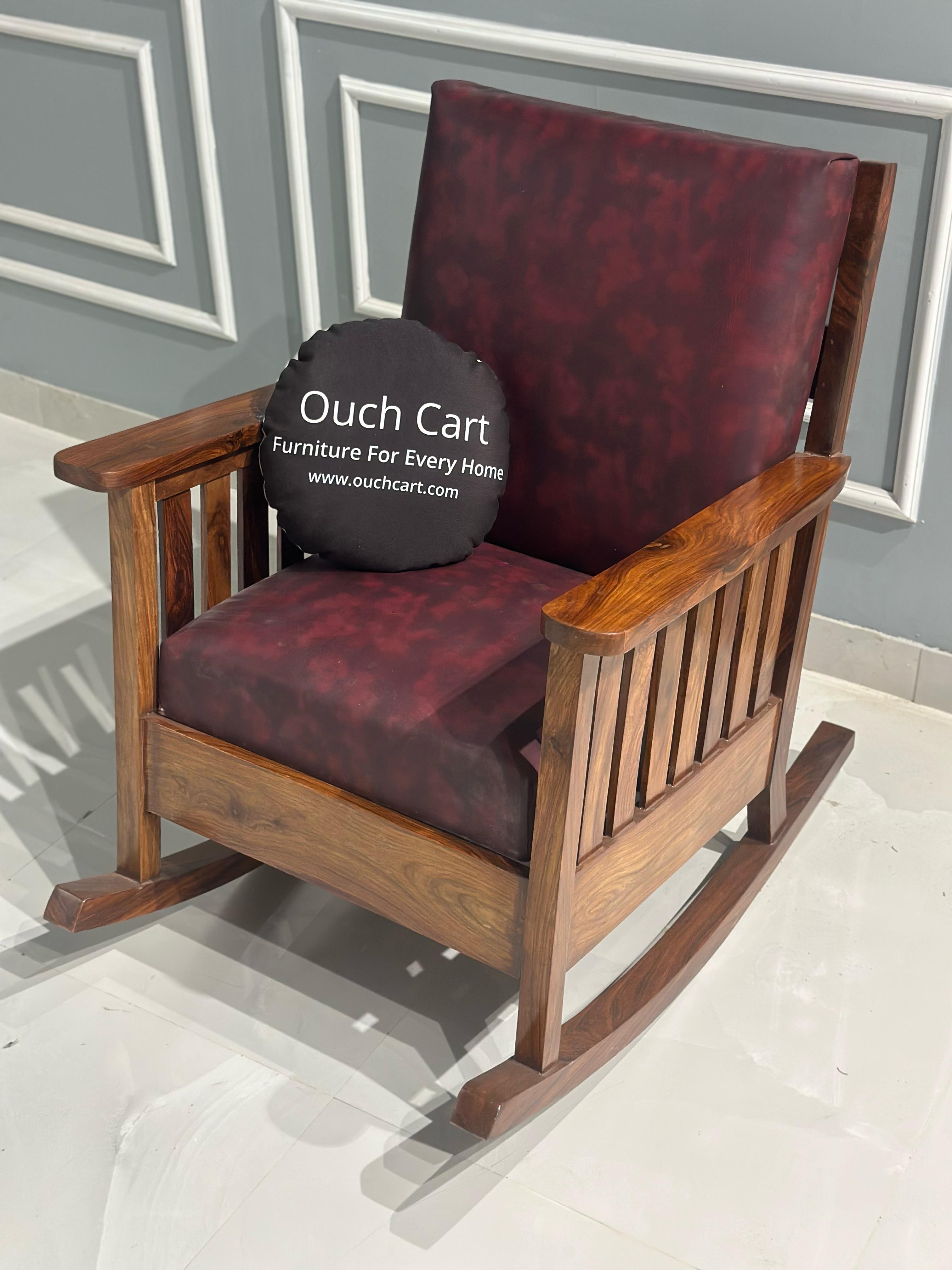 Handcrafted Sheesham Wood Rocking Chair