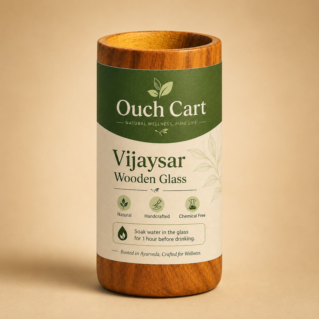 Ouchcart Vijaysar Wooden Glass for Diabetes & Blood Sugar - OUCHCART