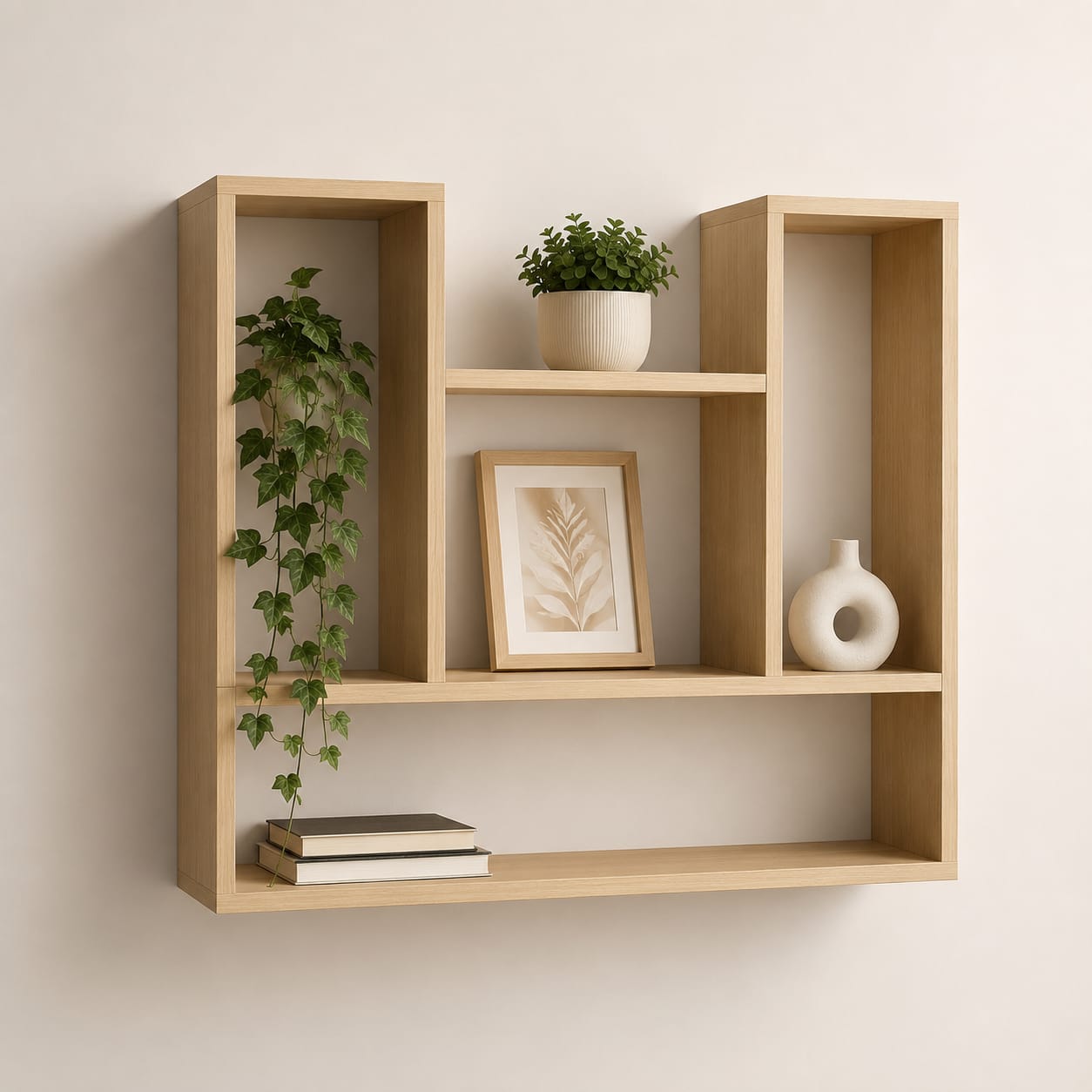 Modern Wooden Open Display Shelf | Multipurpose Wall & Table Organizer