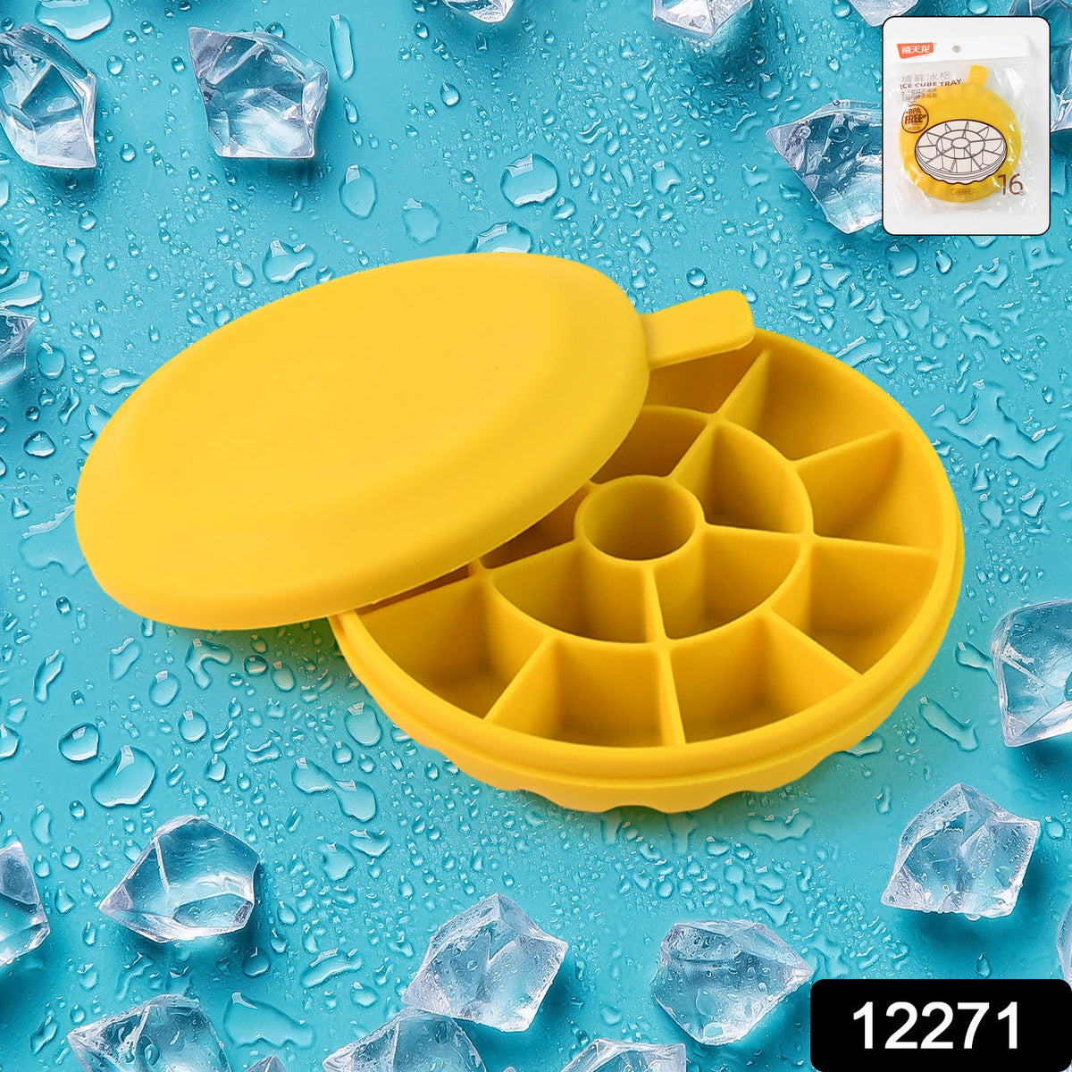 Ice Cube Tray With Lid Grid-16 (1 Pc) Wukusy