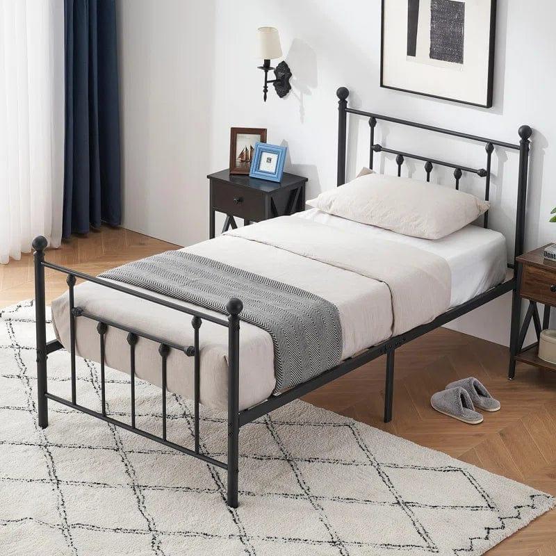 YT Metal Bed Frame with Headboard - Ouch Cart