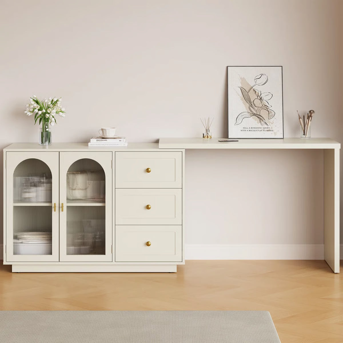 Yokota Extendable Makeup Vanity- OUCH CART | Dressing table