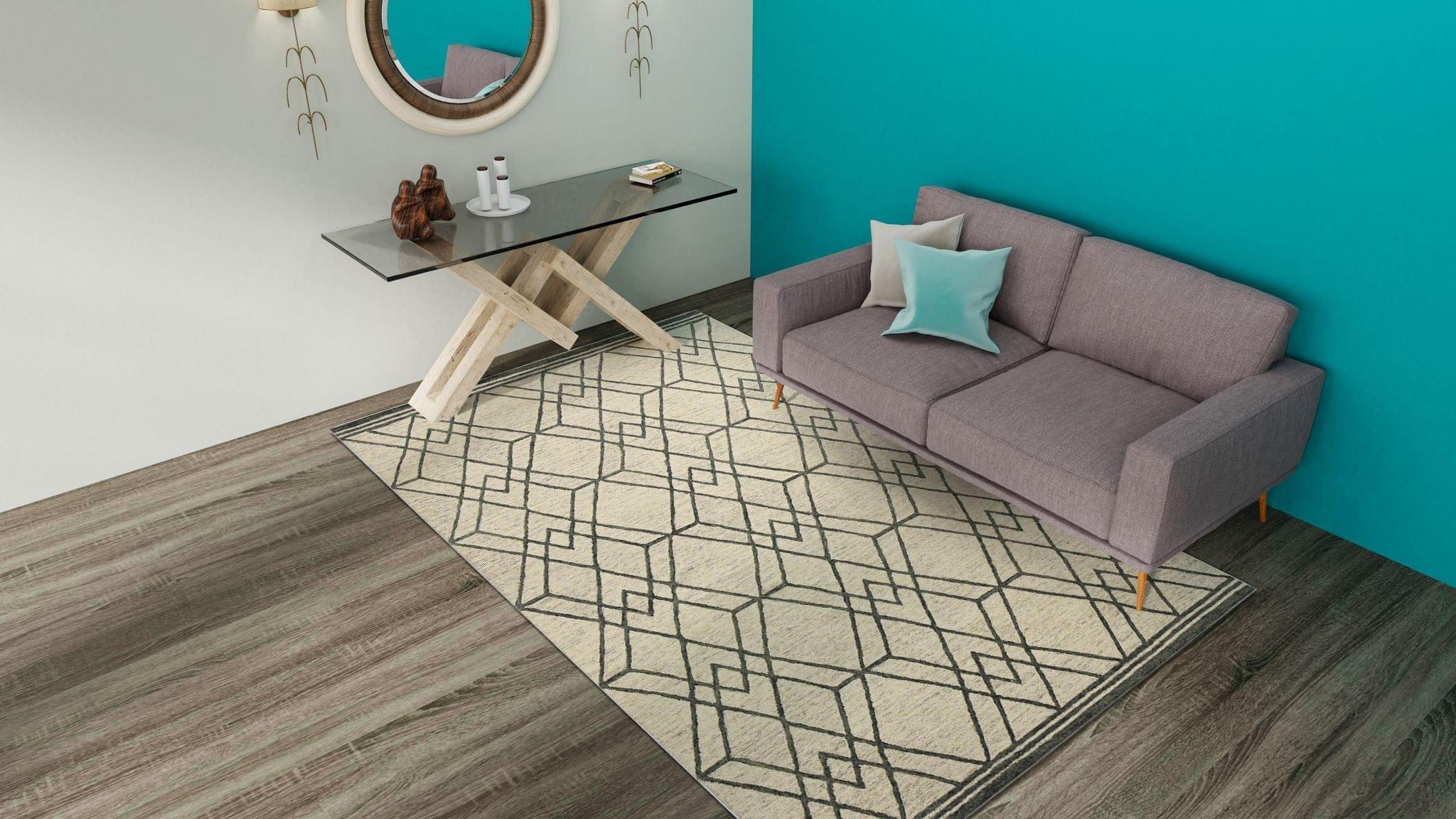 Ivory Wool Vista 5x8 Feet Hand-Tufted Carpet - Rug - Ouch Cart