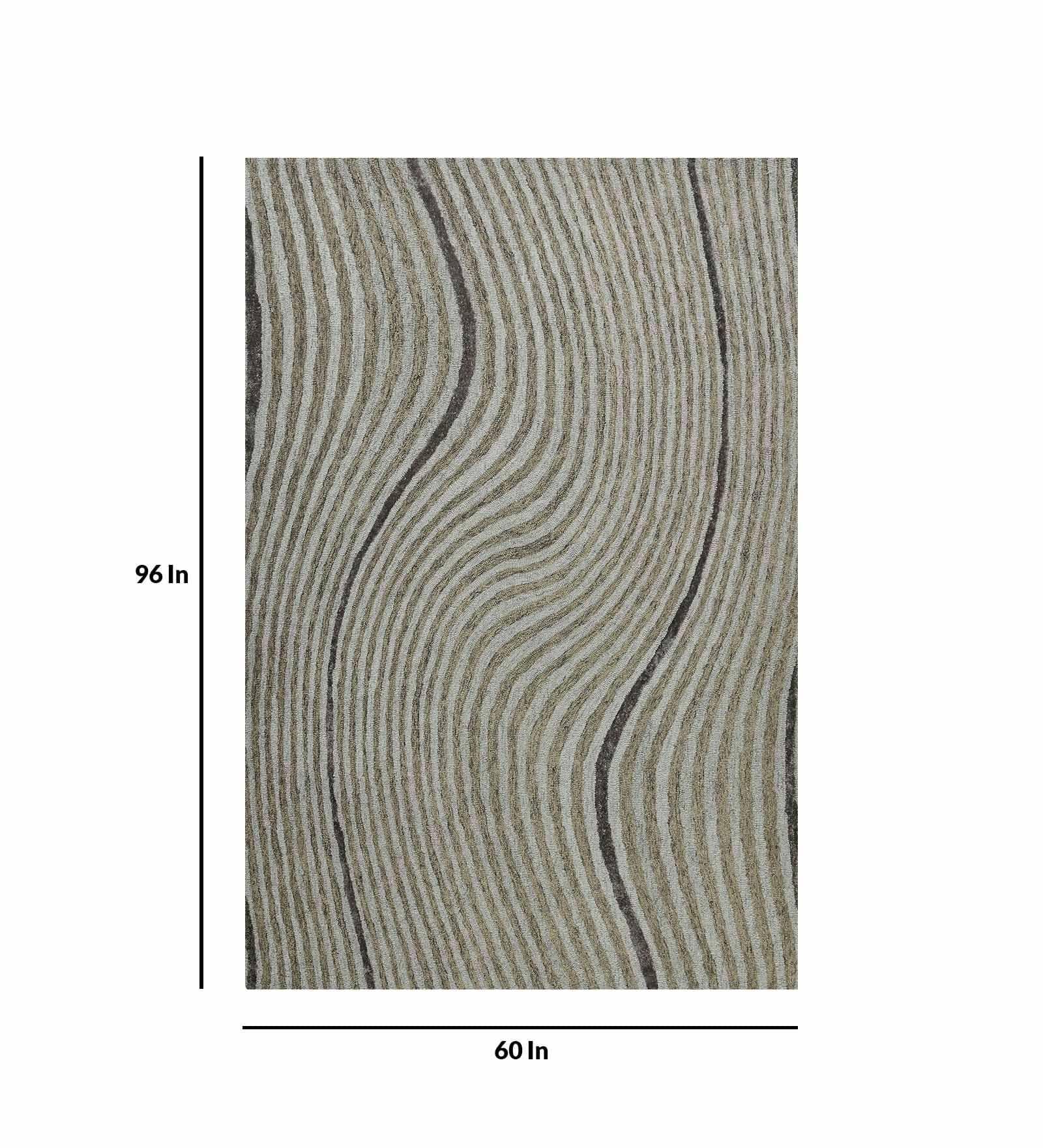 IRON Wool & Viscose Canyan 5x8 Feet Hand-Tufted Carpet - Rug - Ouch Cart