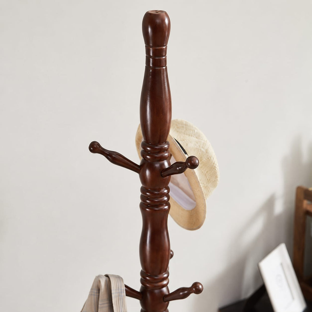 Ouch Cart Wooden Coat Stand | Freestanding Solid Wood Clothes Hanger with Multiple Hooks for Home OUCH CART
