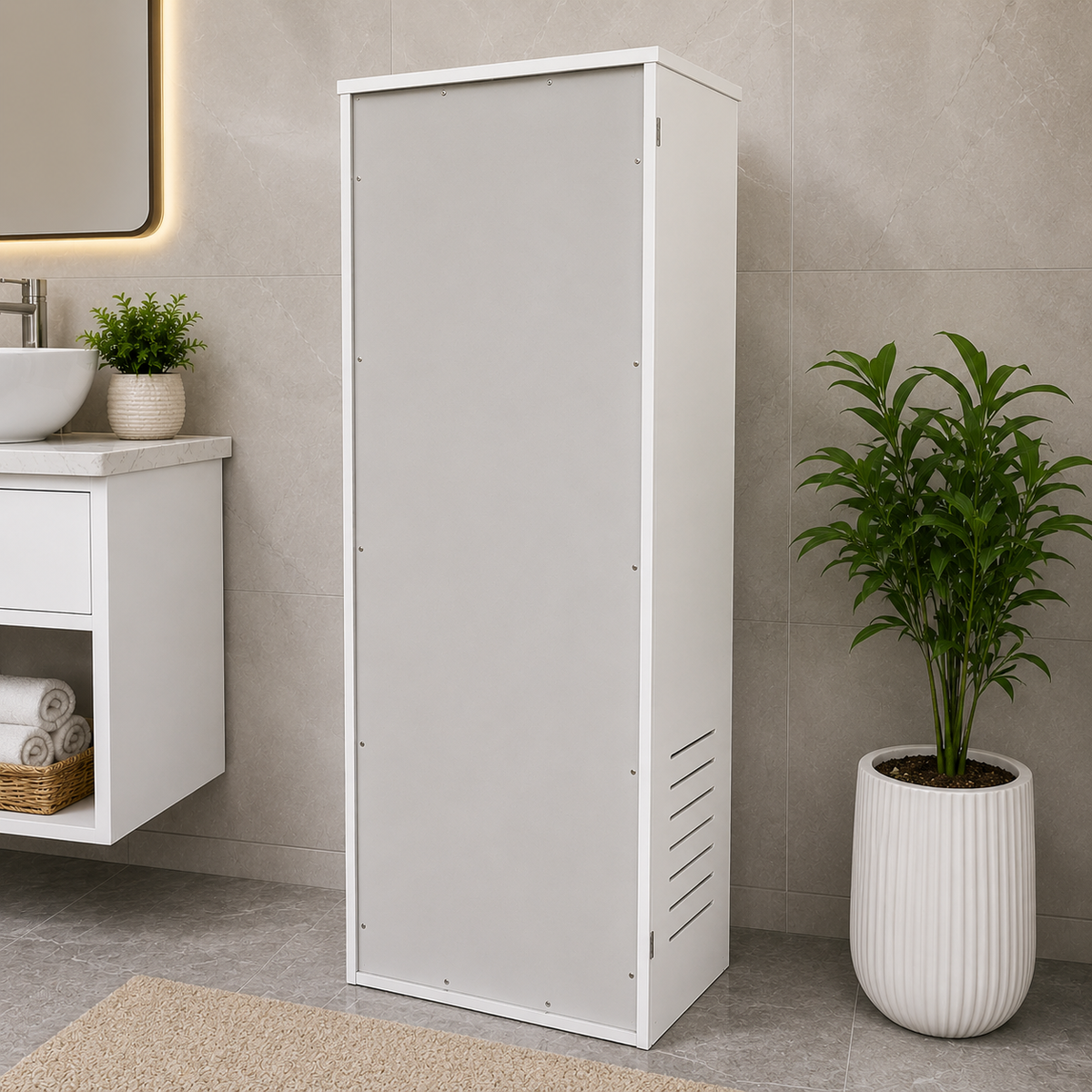 Waterproof Bathroom Storage Cabinet with Double Doors OUCH CART