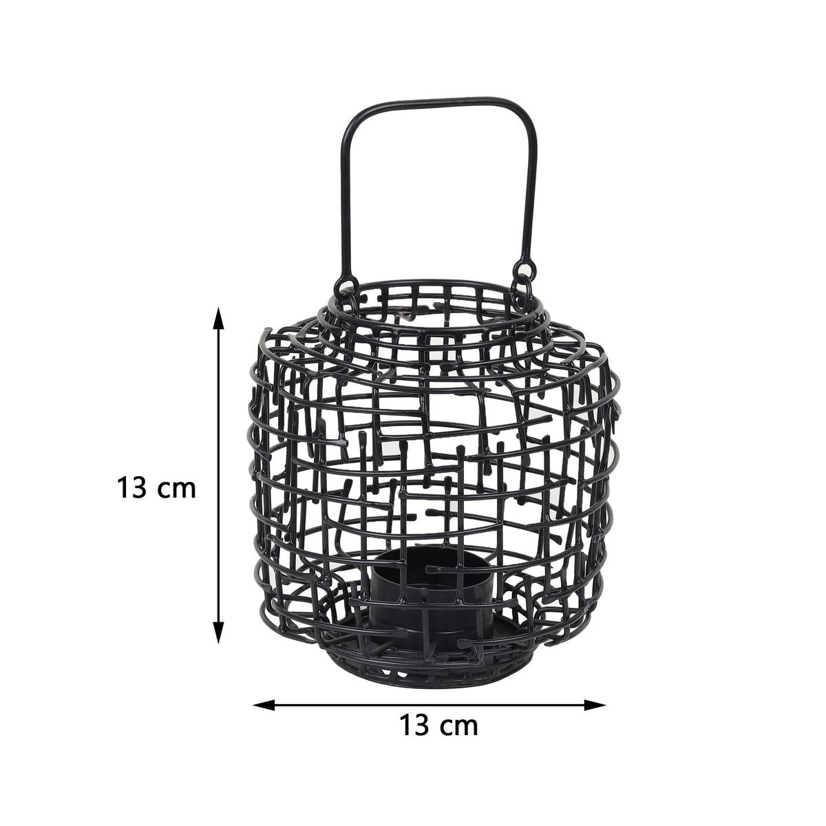 Basketweave Black Tea Light Holder M.M.I. OVERSEAS