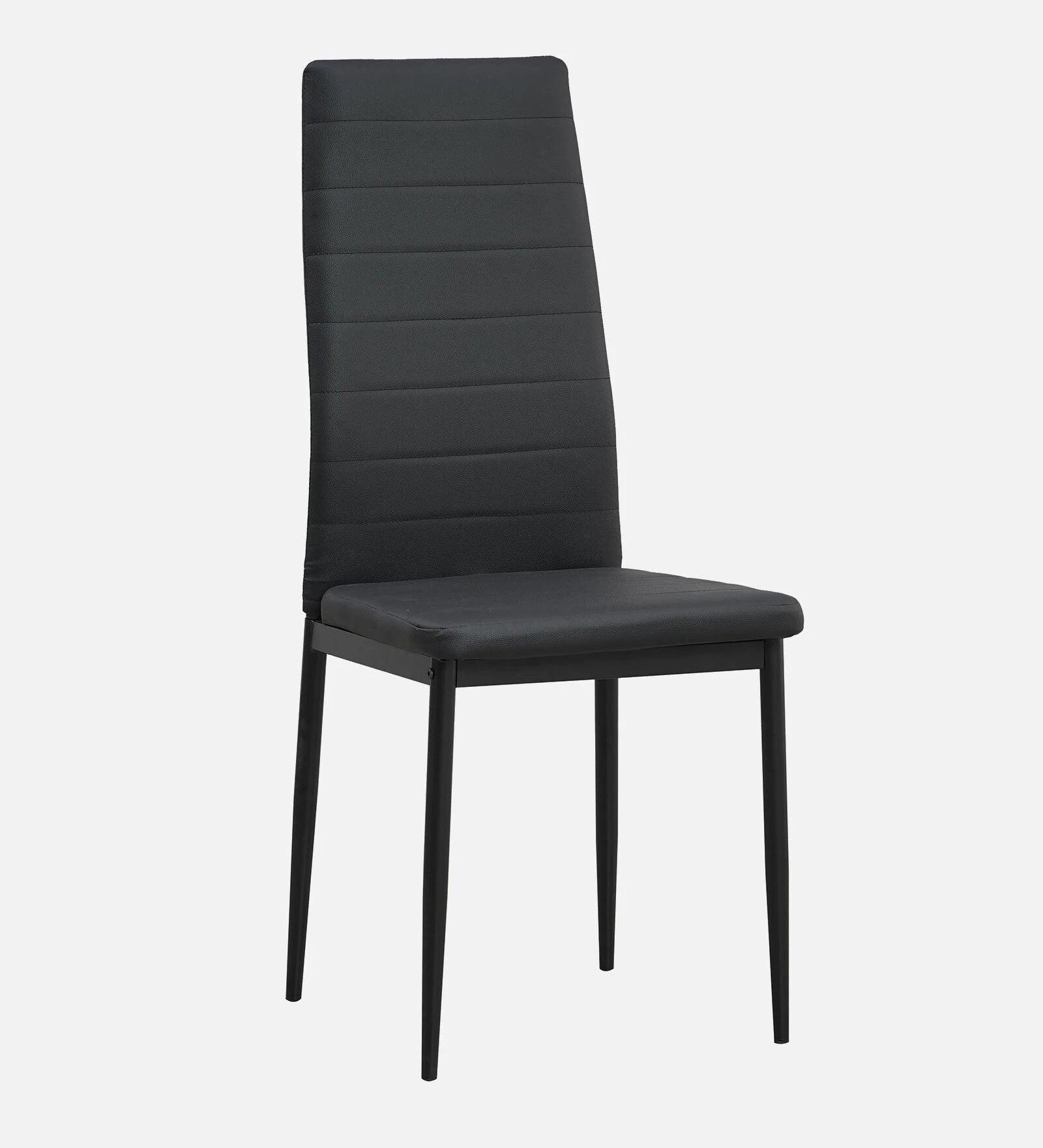 Glass 4 Seater Dining Set in Black Colour - Ouch Cart