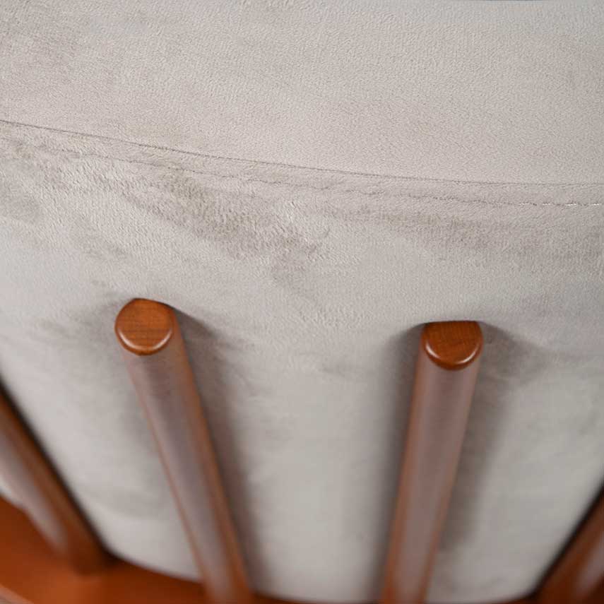 Ouch Cart Modern Cream Upholstered Accent Chair with Wooden Frame OUCH CART