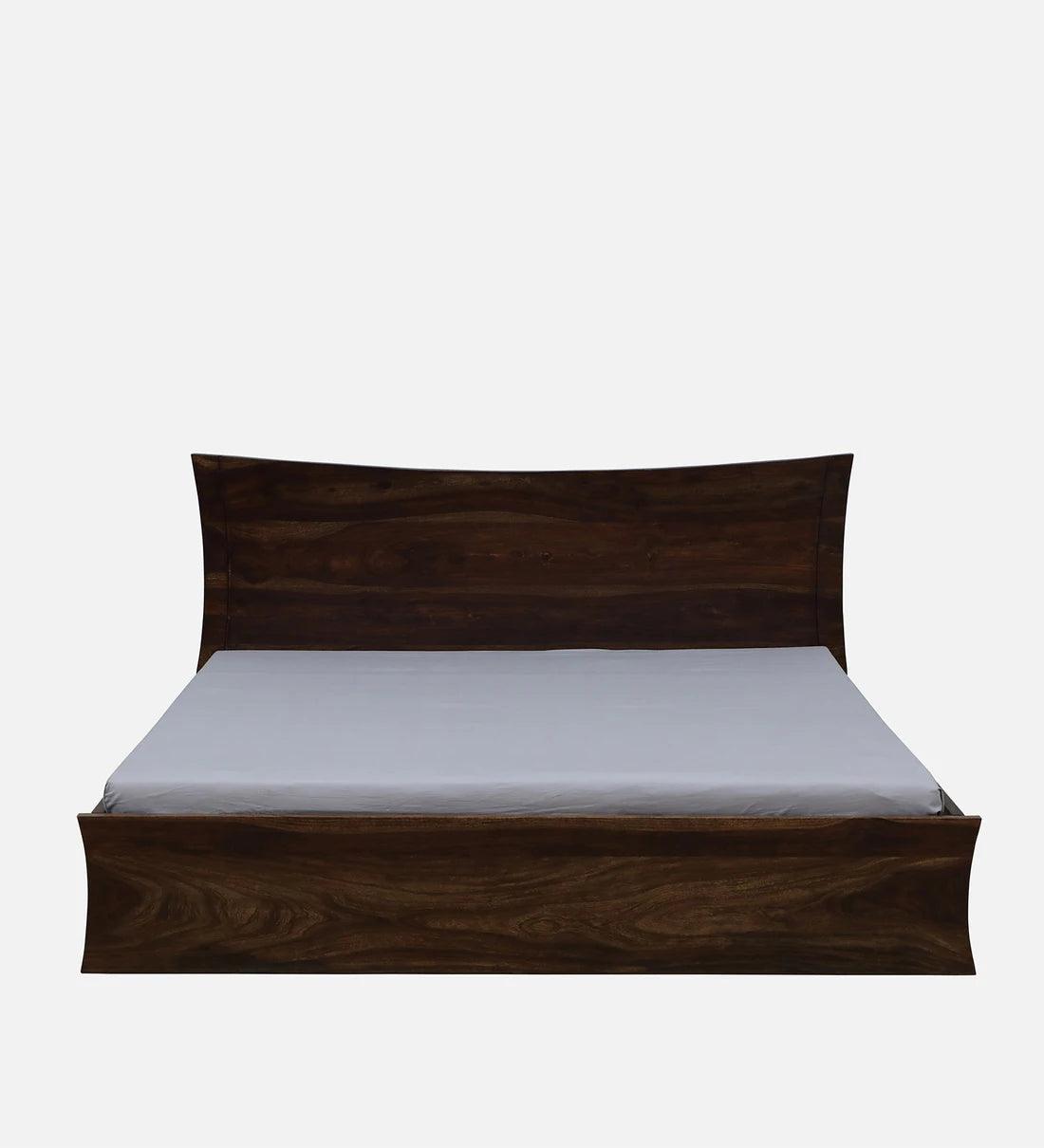Sheesham Wood King Size Bed In Provincial Teak Finish With Drawer Storage - Ouch Cart