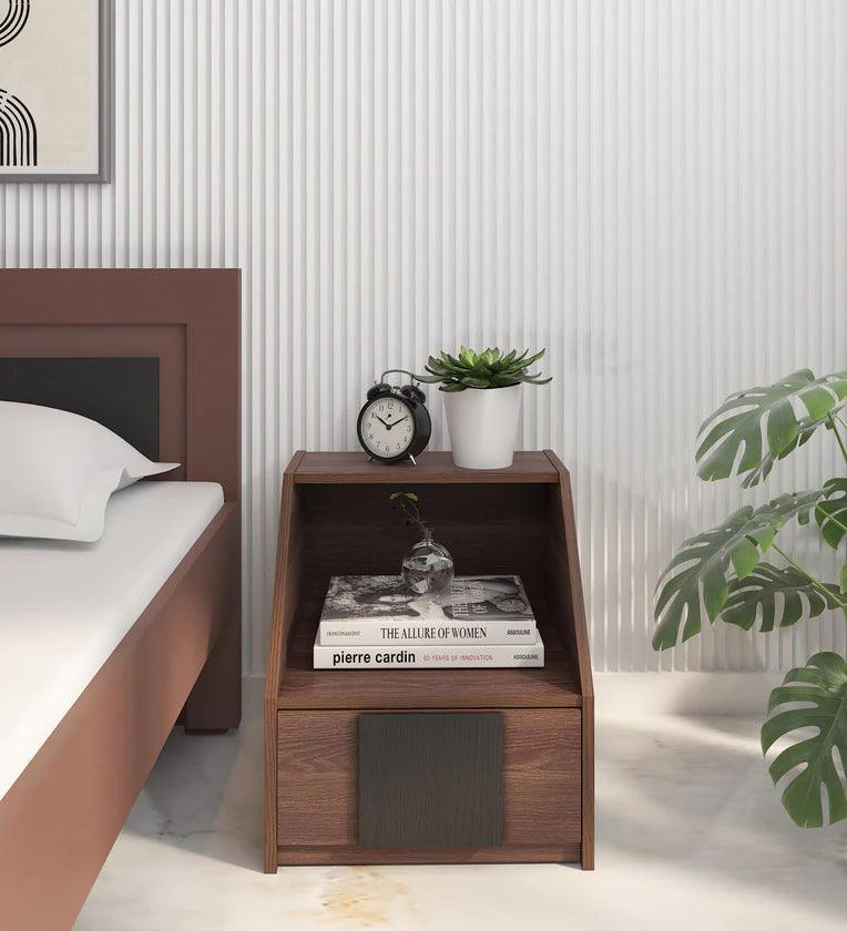 Bedside Table in Wenge Finish with Drawer - Ouch Cart