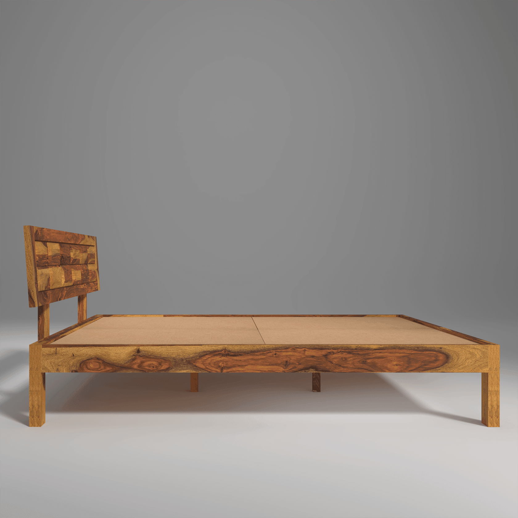 Arcadia Sheesham Wood Bed Without Storage - Ouch Cart