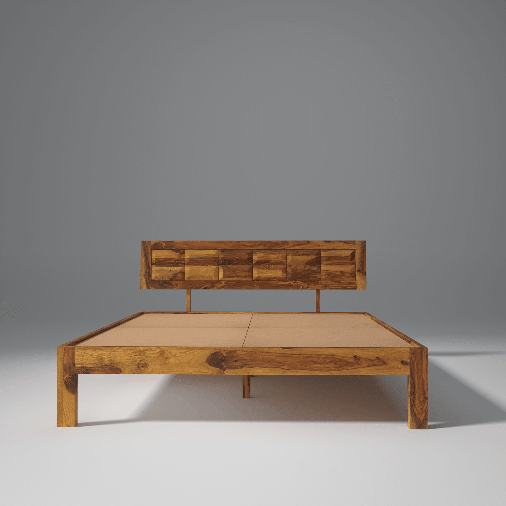 Arcadia Sheesham Wood Bed Without Storage - Ouch Cart