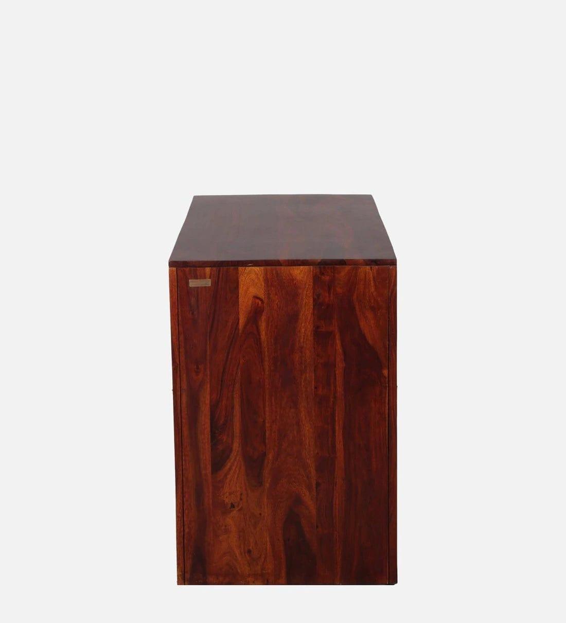 Arno Sheesham Wood Writing Table In Honey Oak Finish, - Ouch Cart