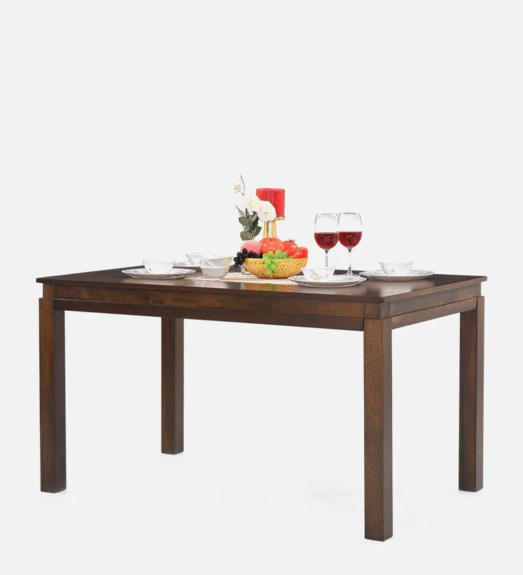 Solid Wood 4 Seater Dining Set in Brown Colour - Ouch Cart