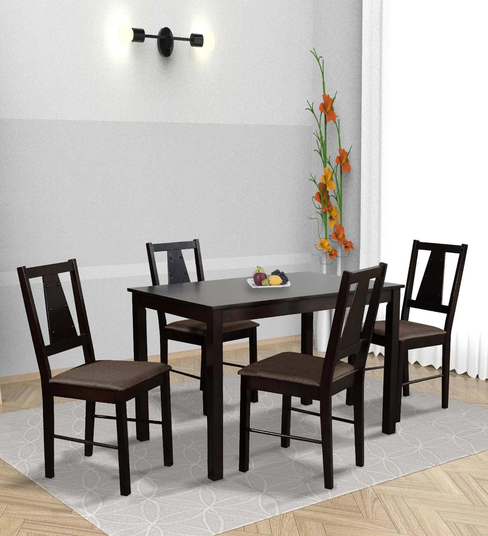 4 Seater Dining Set in Wenge Finish - Ouch Cart