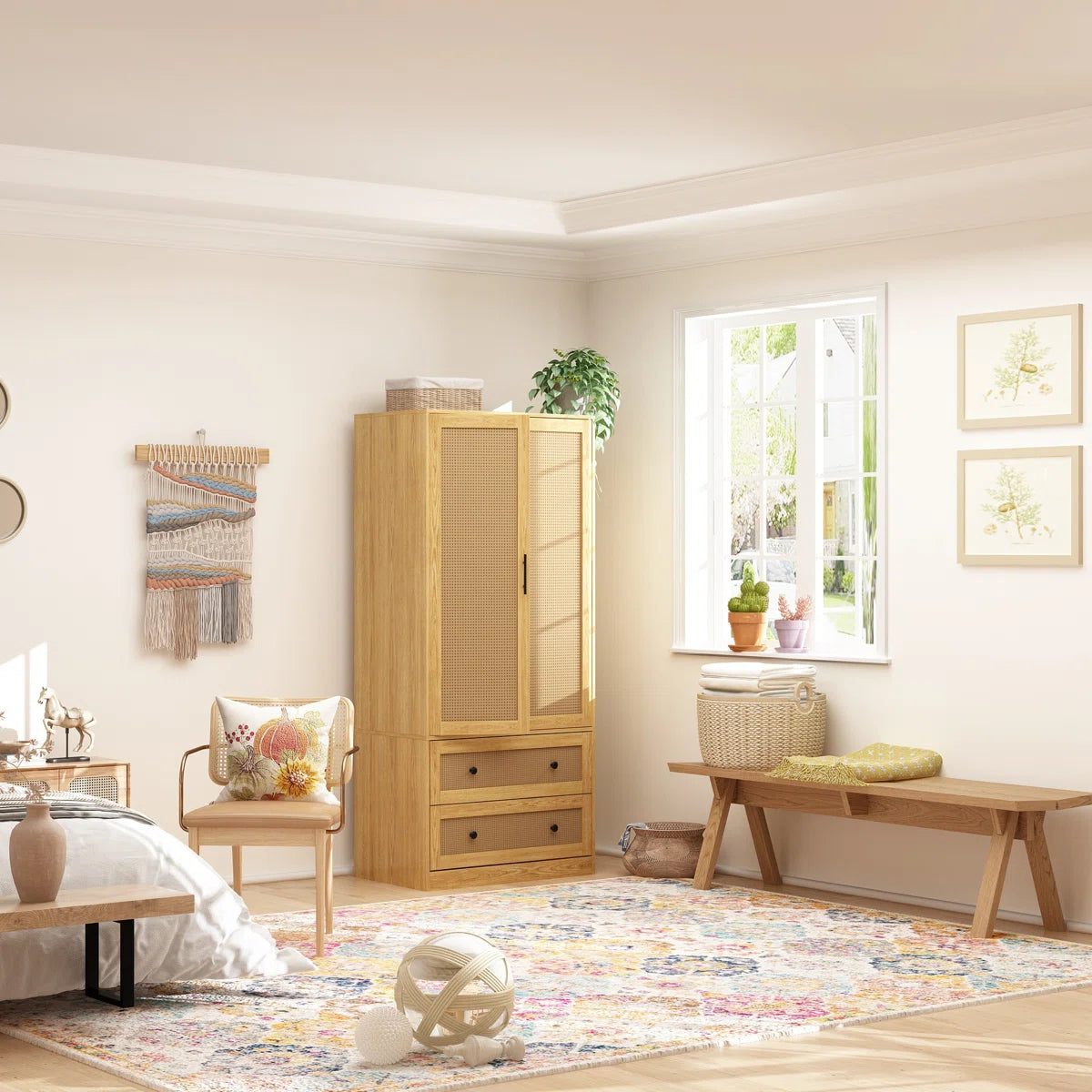 Premium Solid Wood Armoire Modern Bedroom Furniture-OUCH CART | Wardrobe
