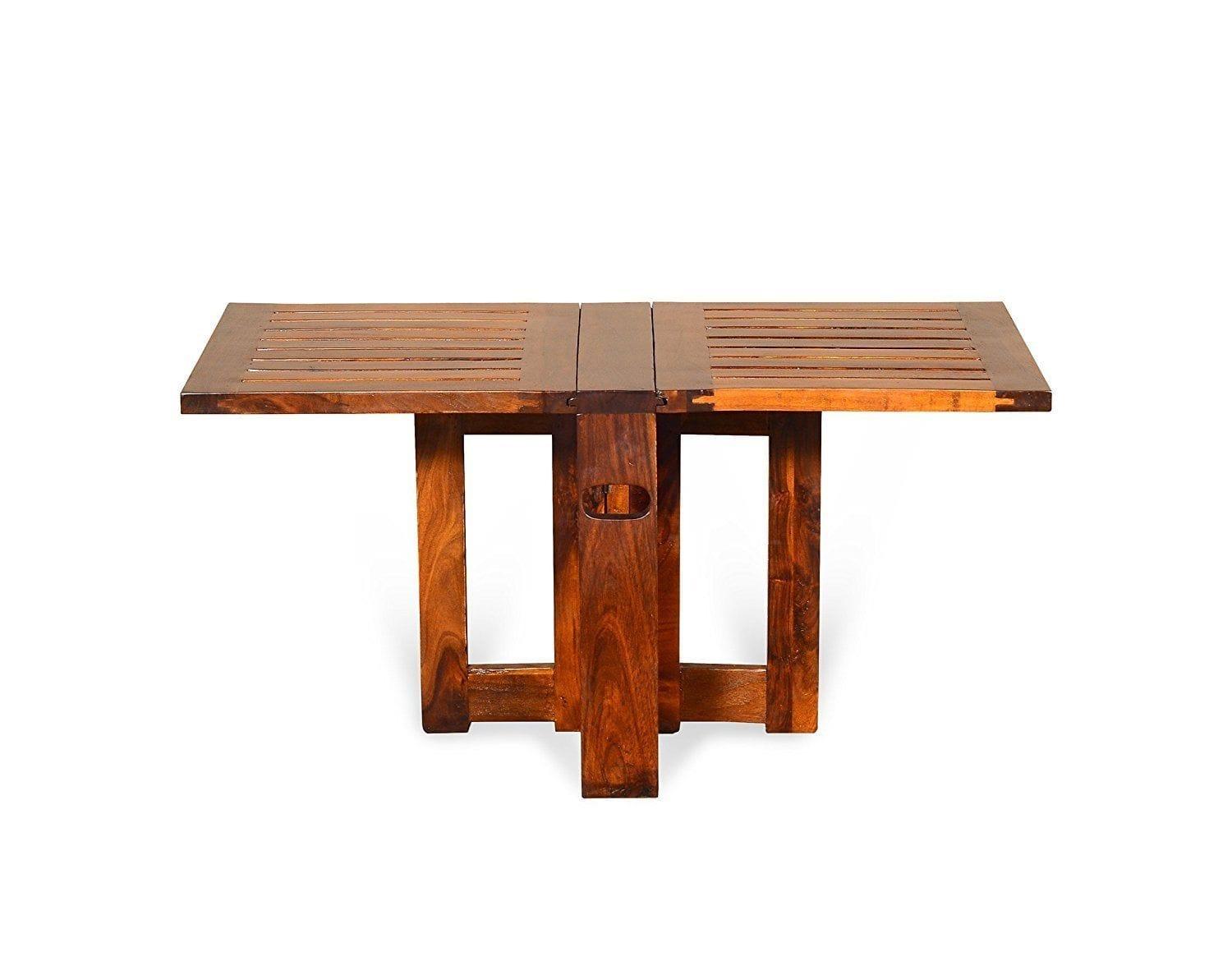 Sheesham Wood Foldable Coffee table In Honey Finish - Ouch Cart